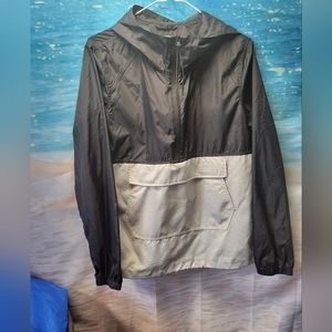 Garage Ladies Size Medium Nylon Quarter Zip Hooded‎ Pullover Raincoat